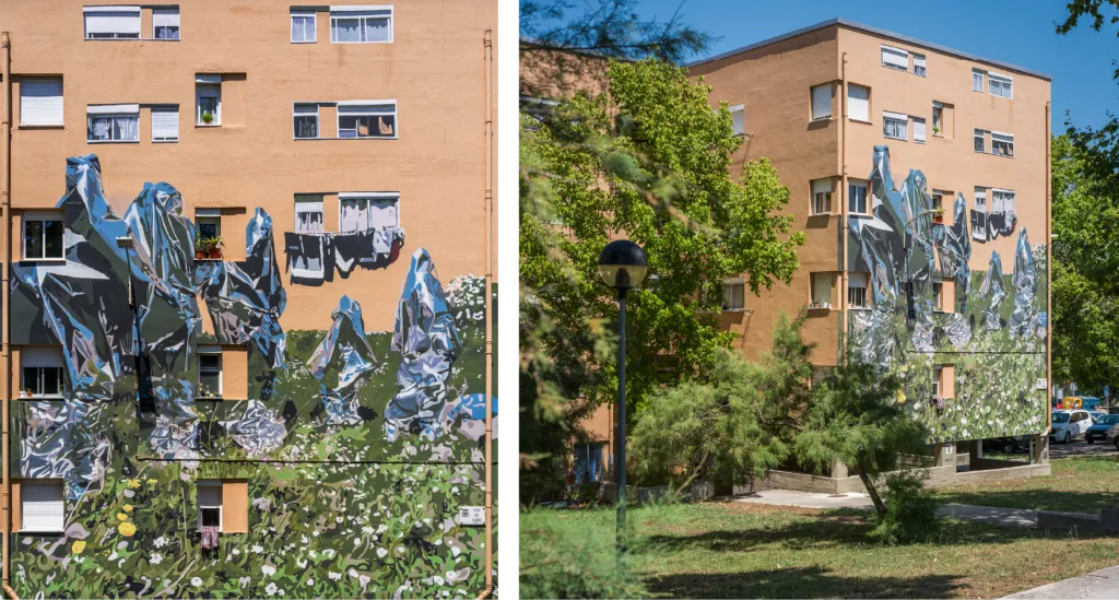 'Crystal Beings' mural by Wiola Stankiewicz and Suzanna Hope for Anti-House.